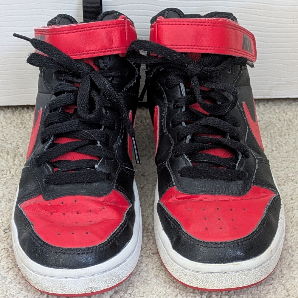 Nike Black and Red High-Top Sneakers